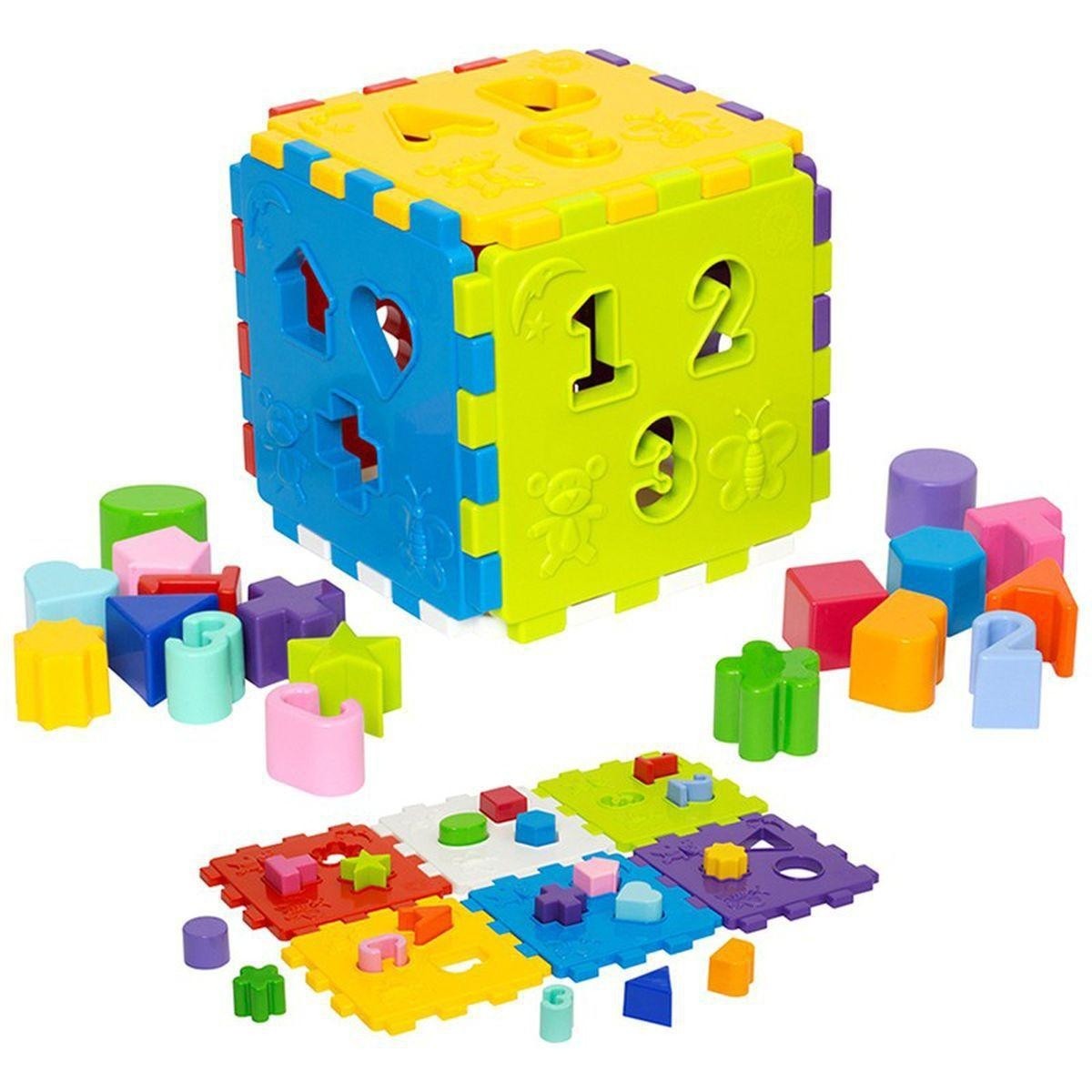 Brinquedo Educativo Cubo Didático com Blocos Merco Toys